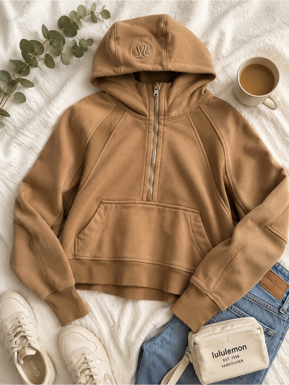 Lululemon Scuba Half-Zip Hoodie Camel Tan Pullover – Approx. Women’s M